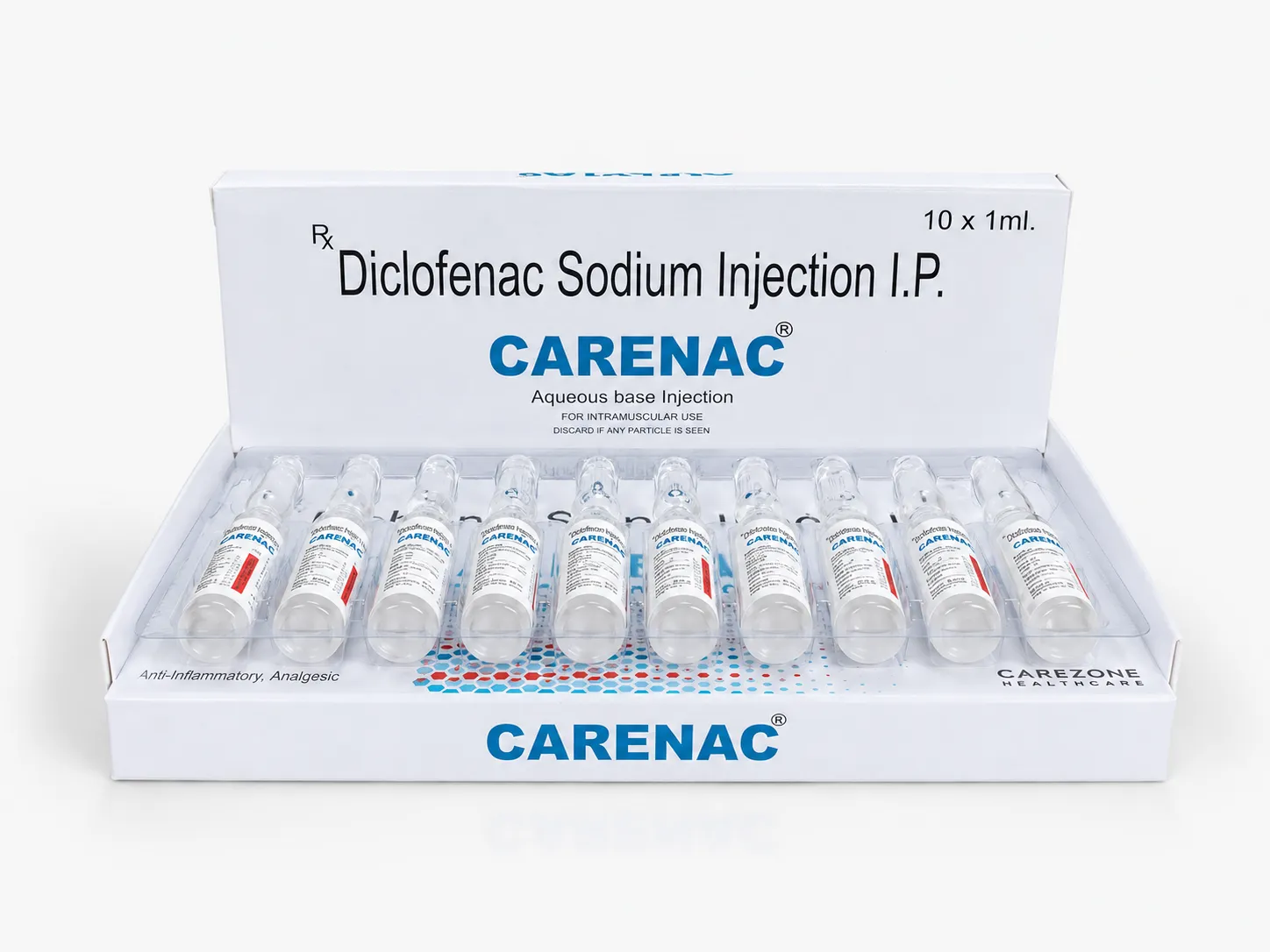 Carezone Healthcare ampoule and box injection product model