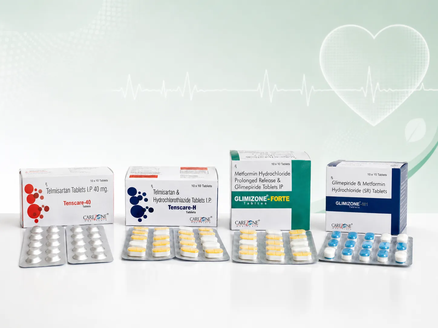 Carezone Healthcare cardiac and diabetic product range placeholder