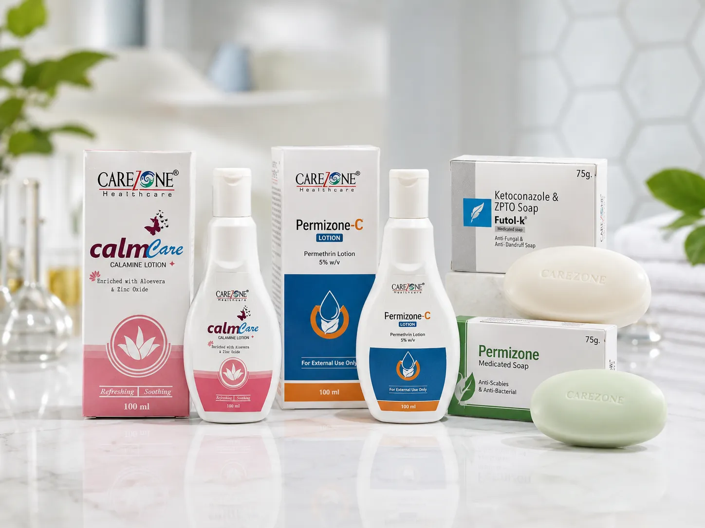 Ointment tube and skincare jar product showcase