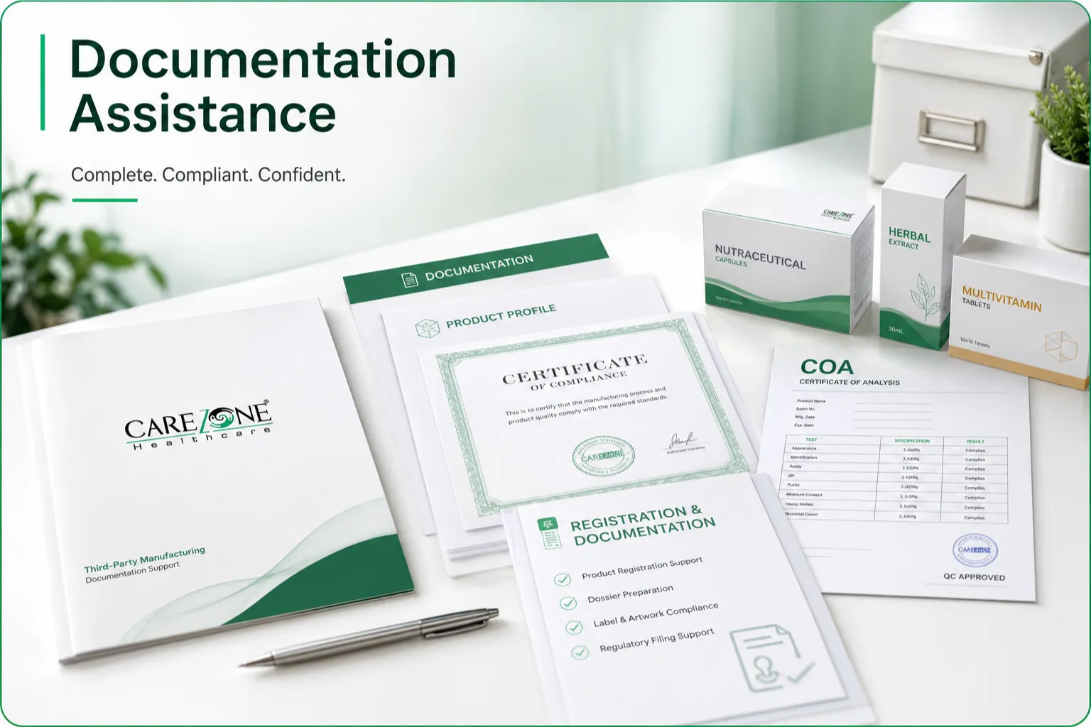 Document folder and product papers for pharmaceutical manufacturing documentation assistance