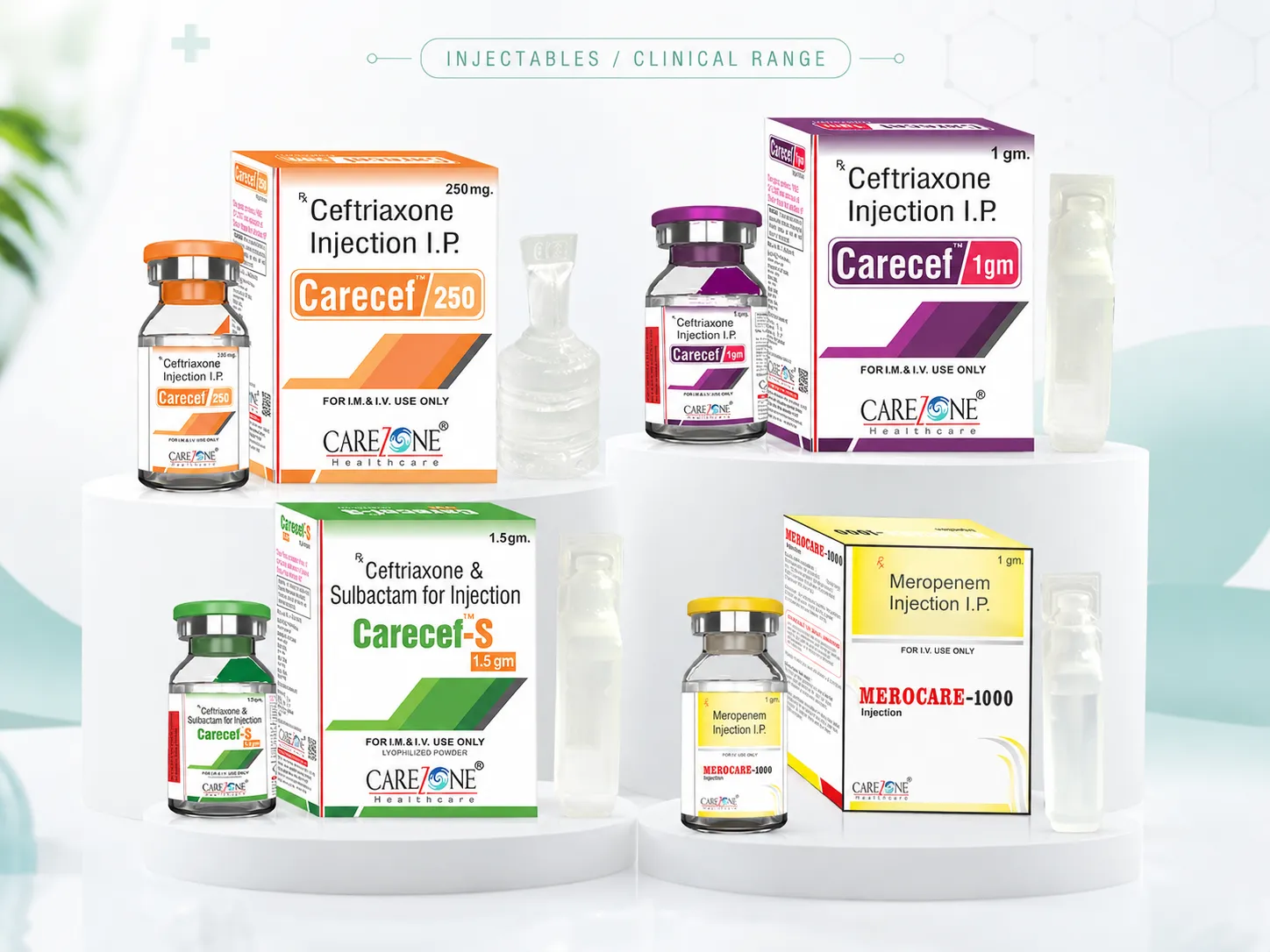 Injectable vial and glass ampoule product showcase