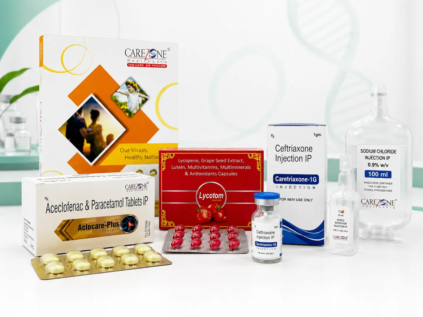Carezone Healthcare injections and infusions product range for PCD franchise portfolio