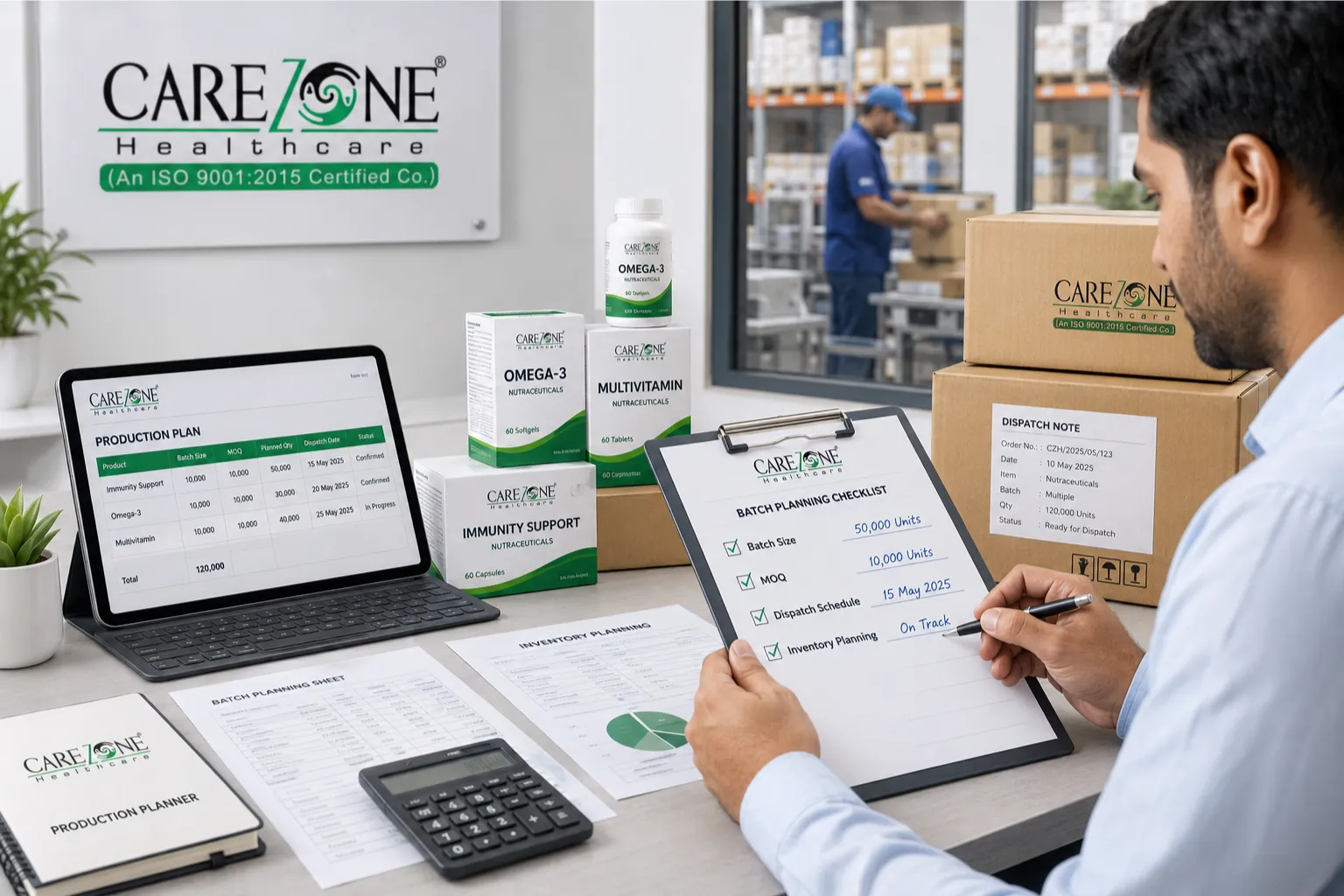 Product cartons and production planning checklist for MOQ and bulk manufacturing discussion
