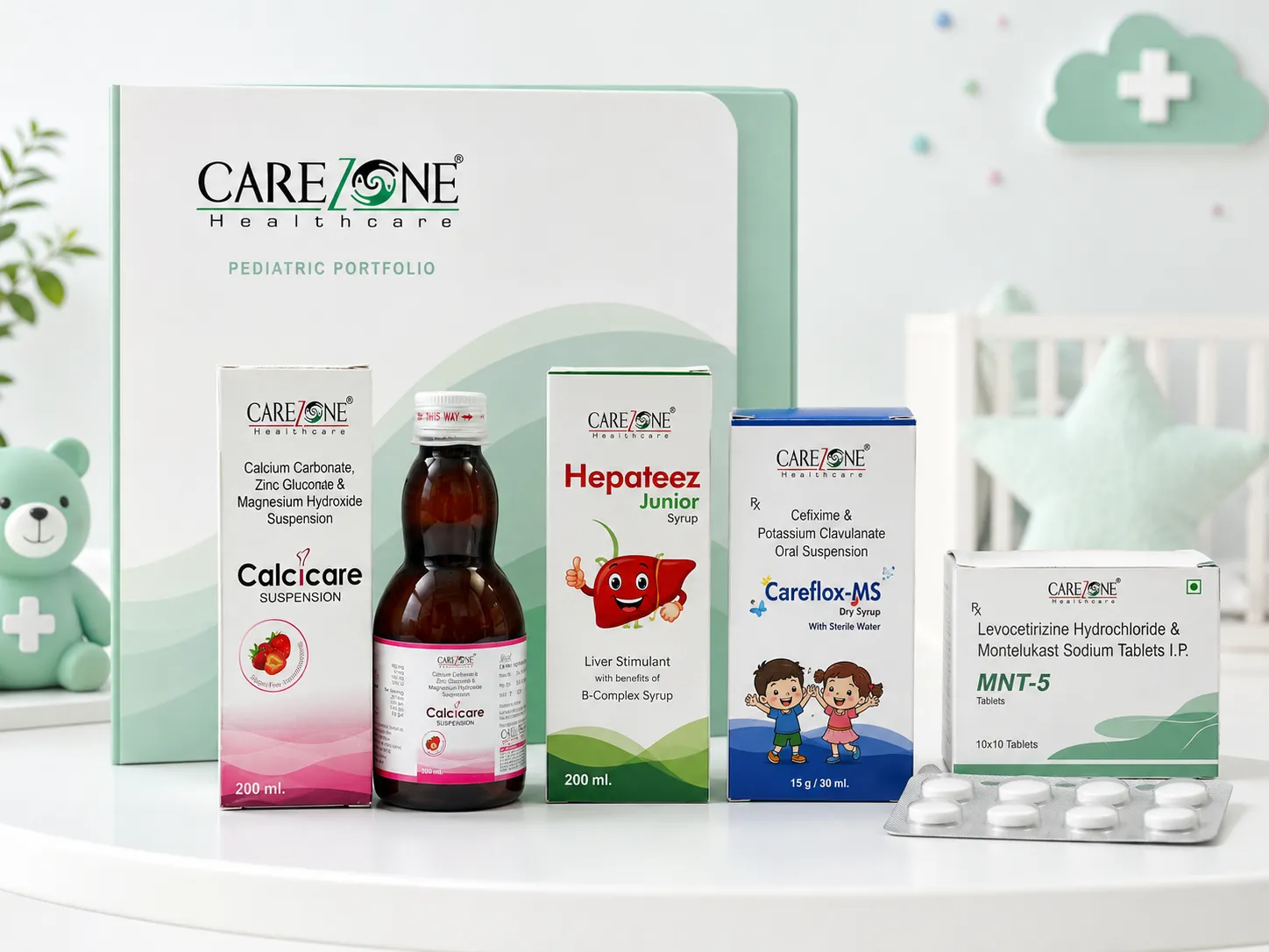 Carezone Healthcare pediatric product portfolio