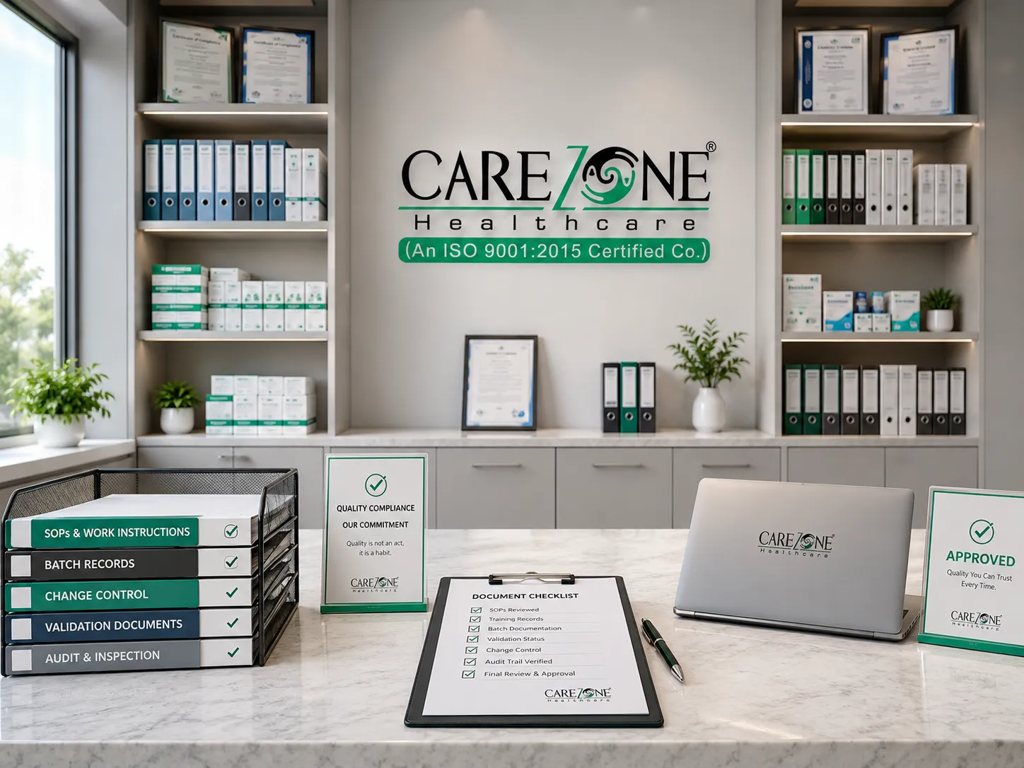 Carezone Healthcare corporate office entrance in Ambala