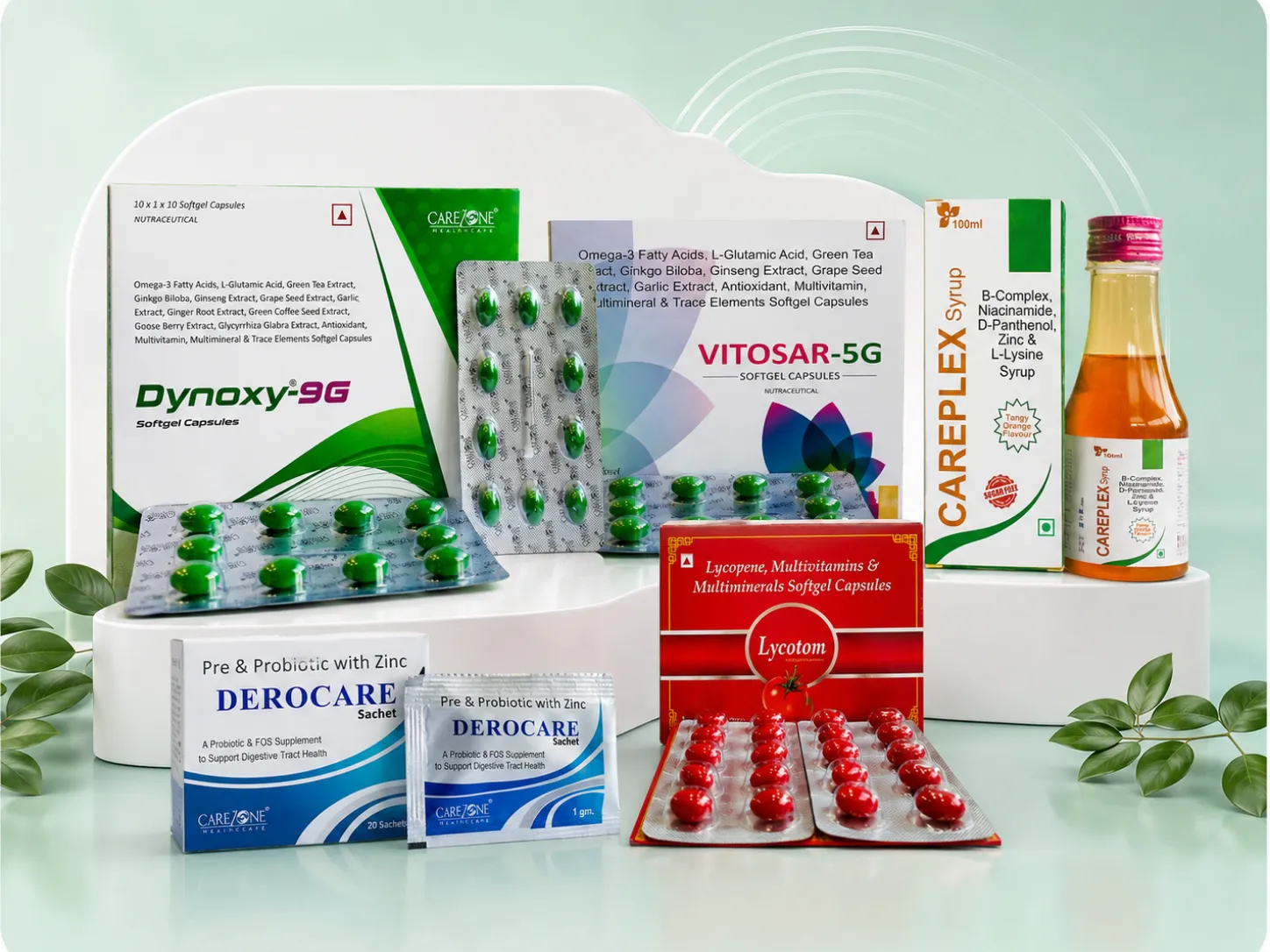 SRA Healthcare nutraceutical division product range visual