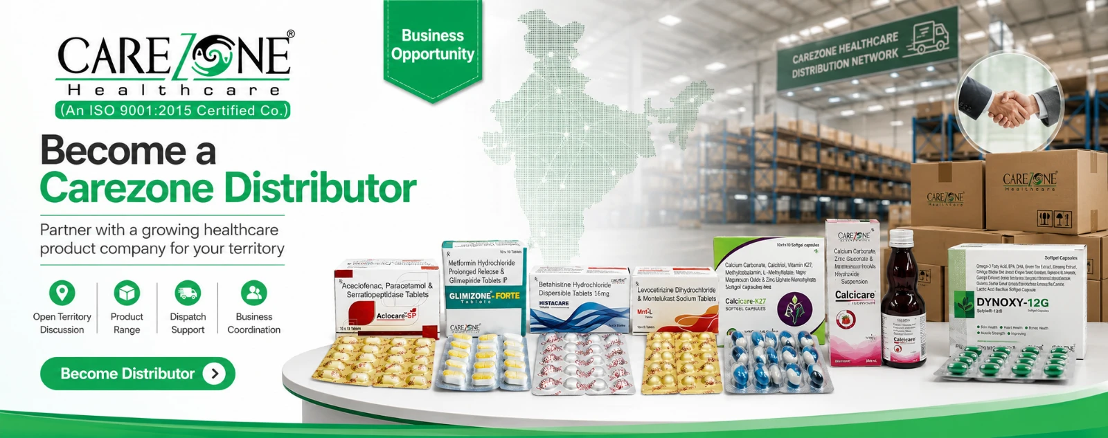 Carezone Healthcare distributor network poster