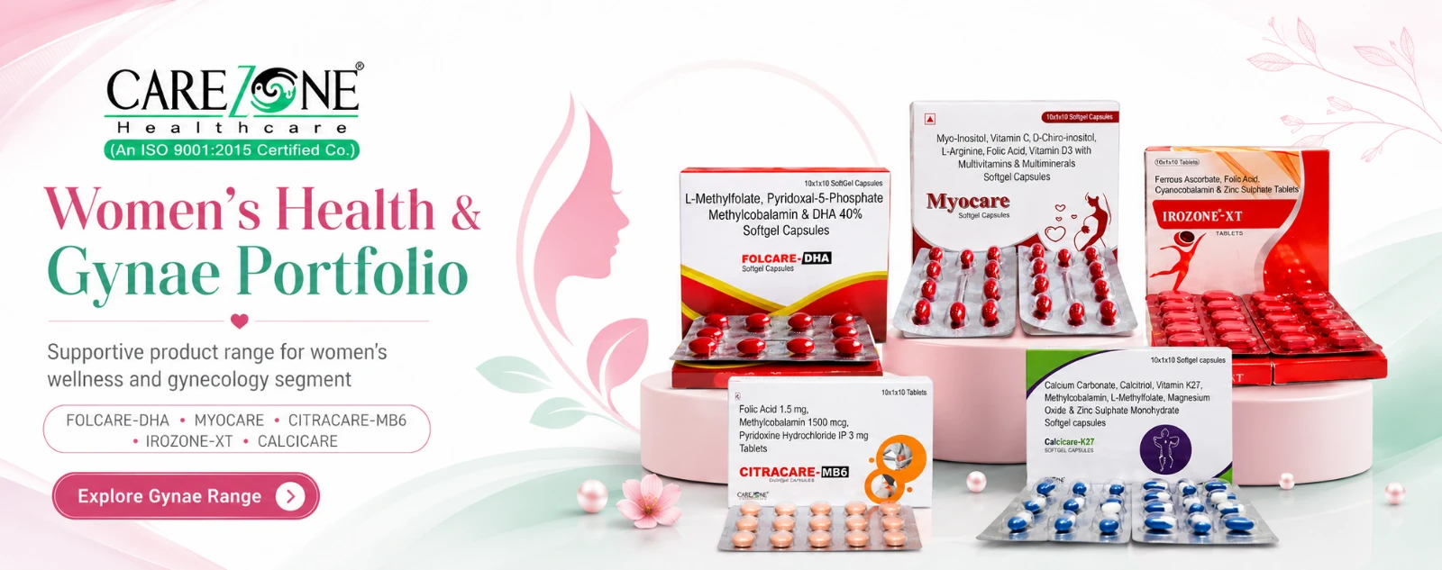 Carezone Healthcare gynecology and women health range poster