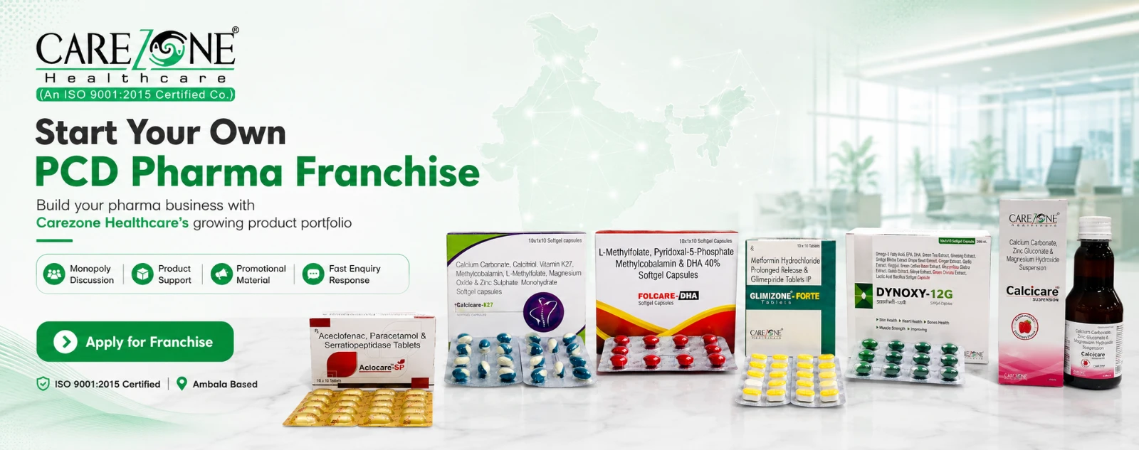 Carezone Healthcare PCD franchise opportunity poster