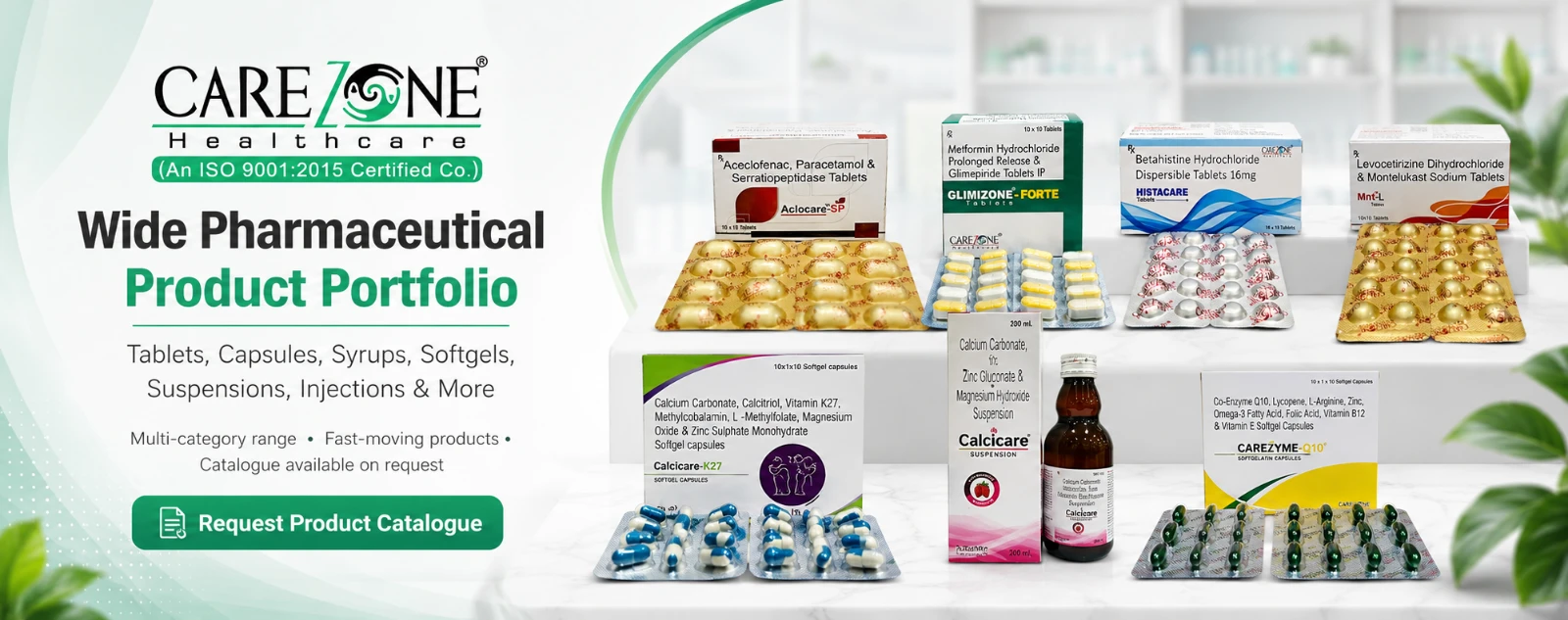 Carezone Healthcare product portfolio poster
