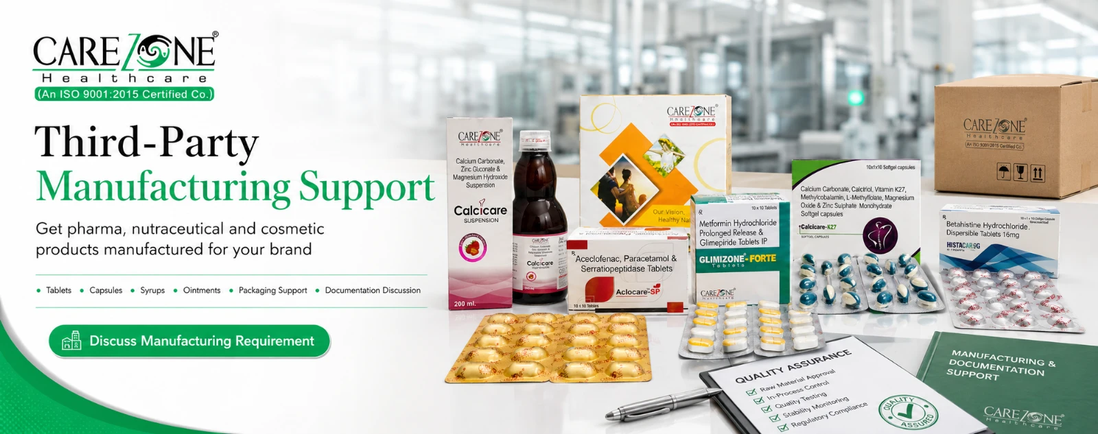 Carezone Healthcare third party manufacturing poster