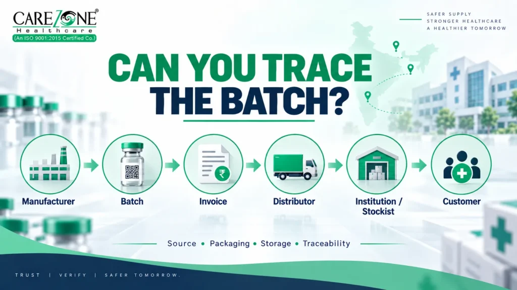 Pharmaceutical supply chain batch and invoice traceability process