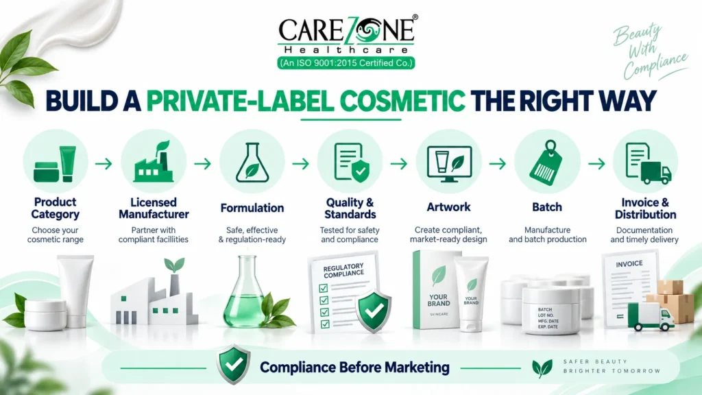 Private label cosmetic manufacturing compliance process India